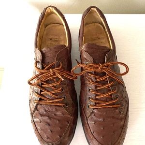 Men’s Genuine Ostrich skin shoes with rubber soles men’s size 13. Rarely worn.